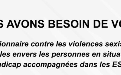 Questionnaire contre les violences sexistes et sexuelles envers les personnes en situation de handicap accompagnées dans les ESMS
